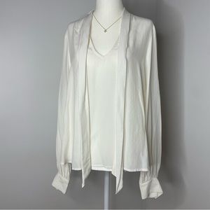 Karen Kane Front Tie Blouse White XS